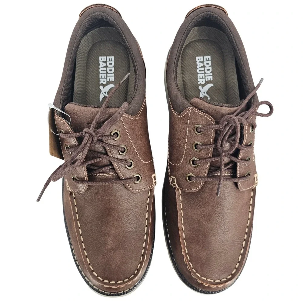 Eddie Bauer Mens Strider Tan Moc Toe Oxford Shoes Size 13‎ Brown Rugged Casual